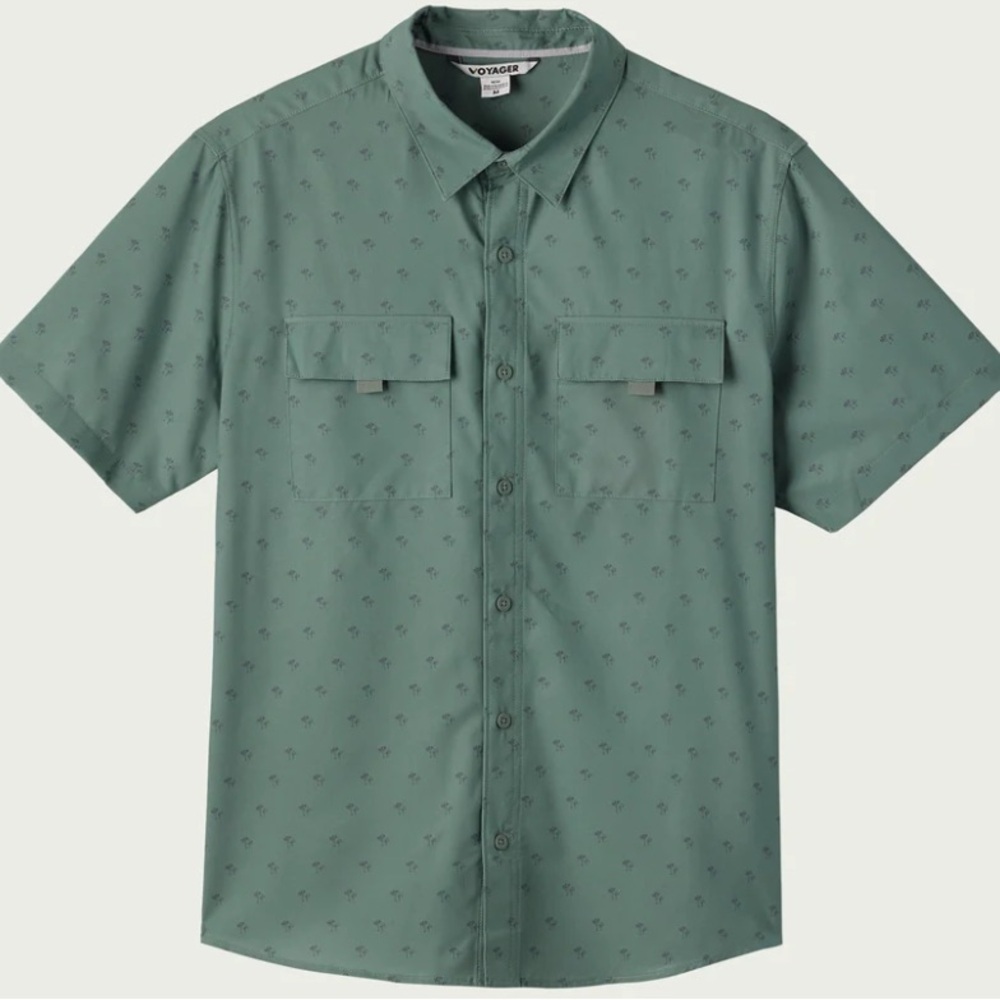 Voyager Mens Water Repellent Button Down Shirt UPF 50+